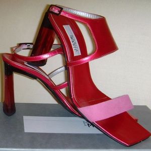 Monica by Magli Pink Metallic Leather and Suede Shoes